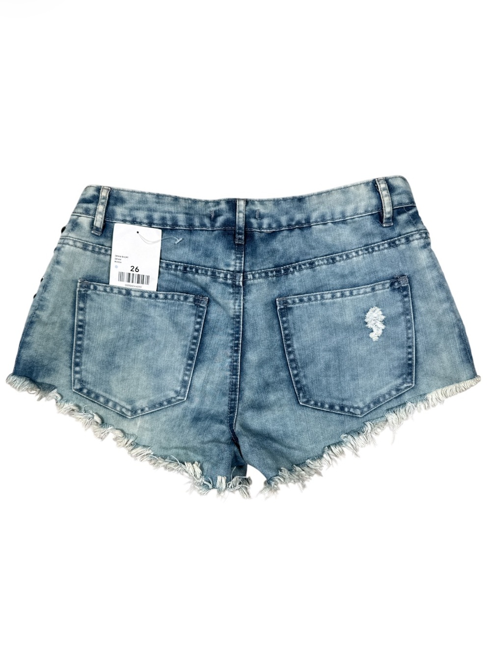 Forever 21 Lace-Up Distressed Denim Shorts Size 26 NWT - Picture 3 of 10